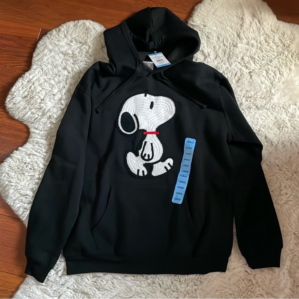 Snoopy peanuts Embroidered Licensed Women's
Hoodie Black